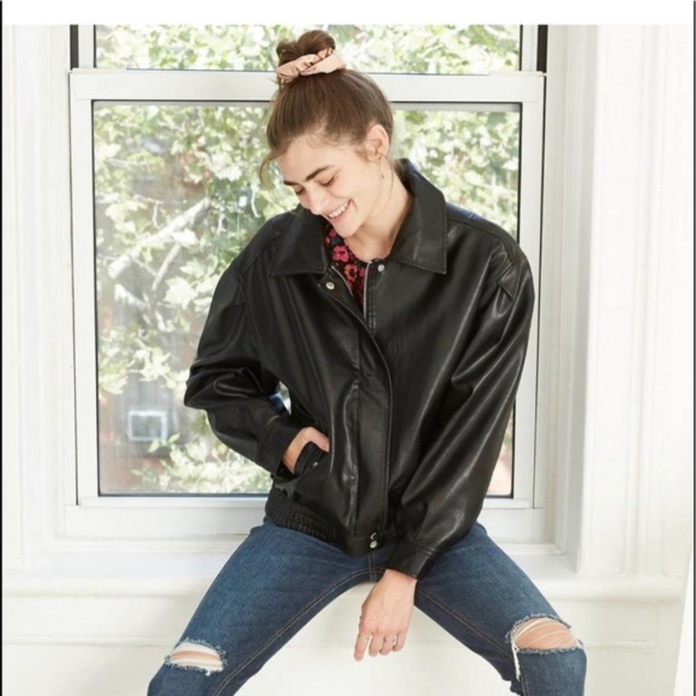 Women’s size XS Wild Fable Faux leather jacket. NWT 